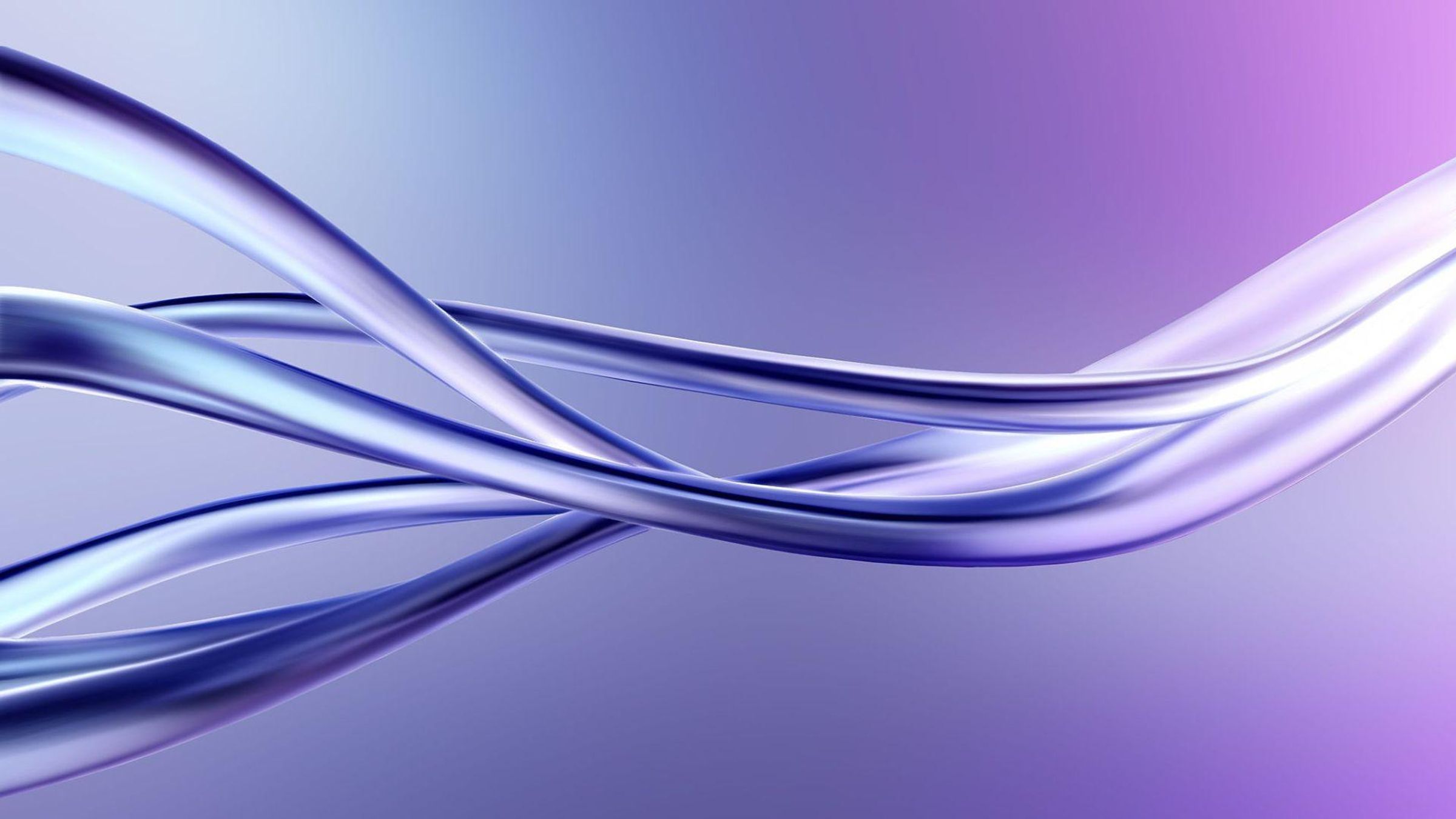 Abstract digital art with flowing blue translucent waves on a blue-to-purple gradient background