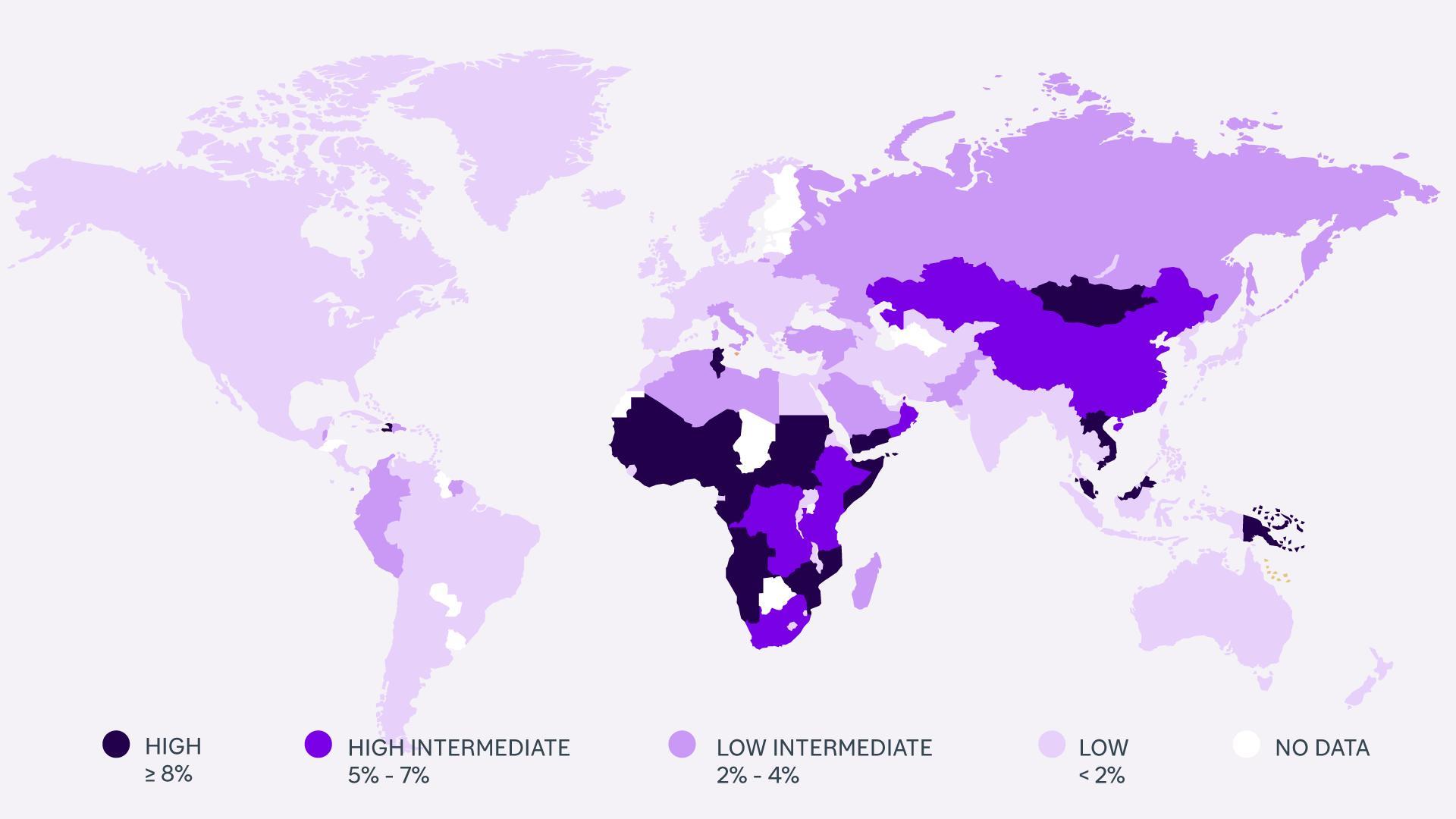 Prevalence of hepatitis B virus infection 